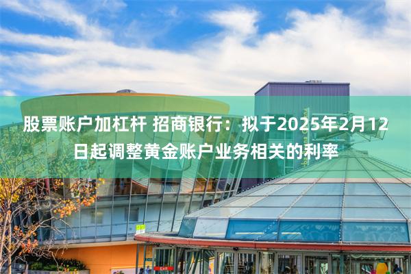 股票账户加杠杆 招商银行：拟于2025年2月12日起调整黄金账户业务相关的利率