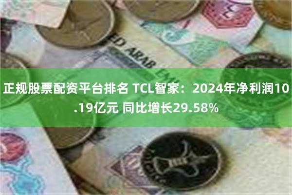 正规股票配资平台排名 TCL智家：2024年净利润10.19亿元 同比增长29.58%