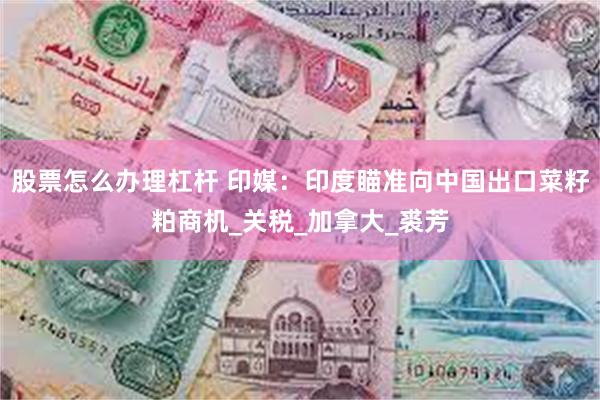 股票怎么办理杠杆 印媒：印度瞄准向中国出口菜籽粕商机_关税_加拿大_裘芳