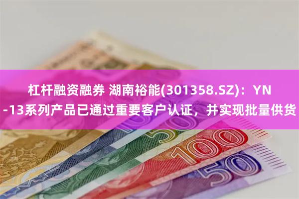 杠杆融资融券 湖南裕能(301358.SZ)：YN-13系列产品已通过重要客户认证，并实现批量供货