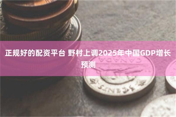 正规好的配资平台 野村上调2025年中国GDP增长预测