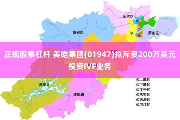 正规股票杠杆 美皓集团(01947)拟斥资200万美元投资IVF业务