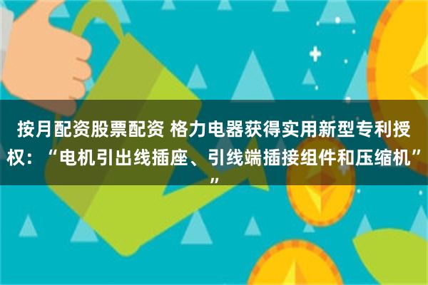 按月配资股票配资 格力电器获得实用新型专利授权：“电机引出线插座、引线端插接组件和压缩机”