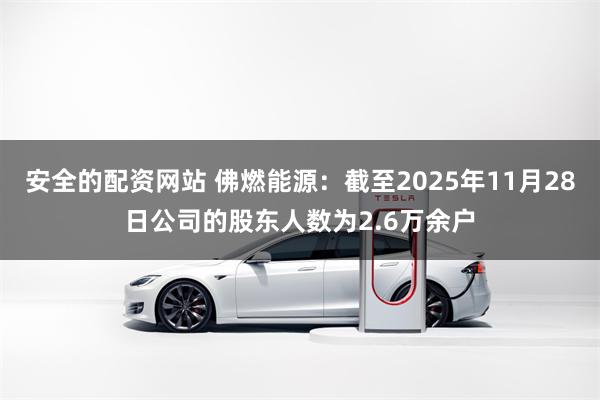 安全的配资网站 佛燃能源：截至2025年11月28日公司的股东人数为2.6万余户